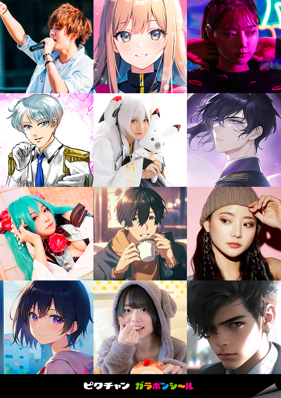 ガラポンシールの商品見本