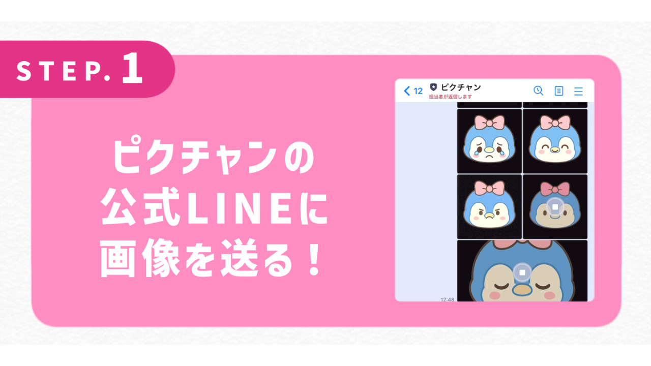 ピクチャンの公式LINEに画像を送る！